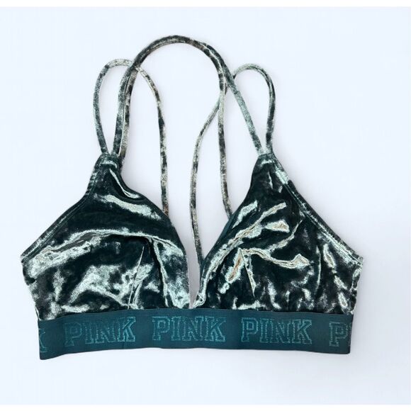 Victorias Secret Pink 2017 Unlined Women’s Medium Blue Bralette - Picture 1 of 8